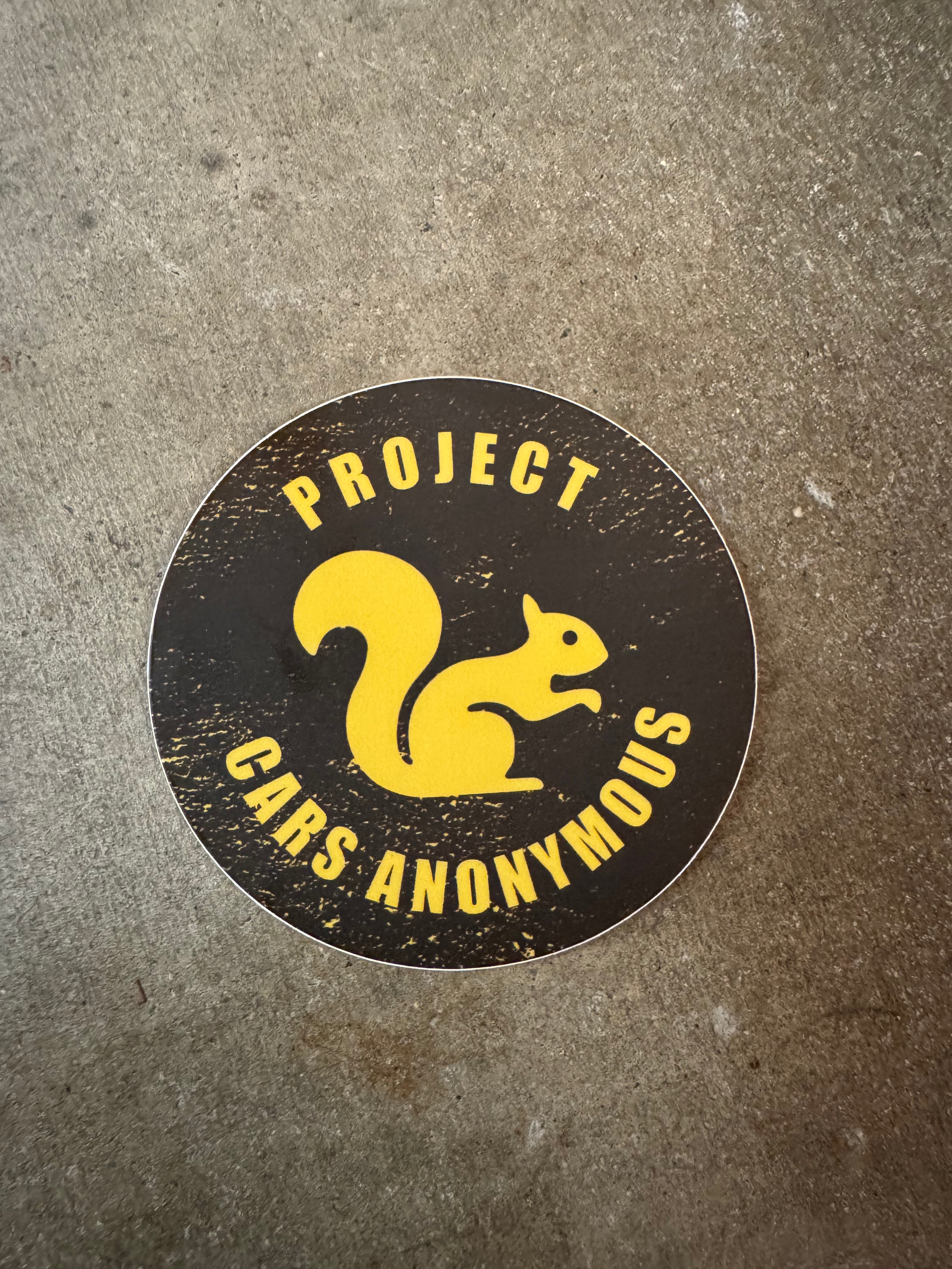 Brown PCA Squirrel Mascot sticker – Project Cars Anonymous
