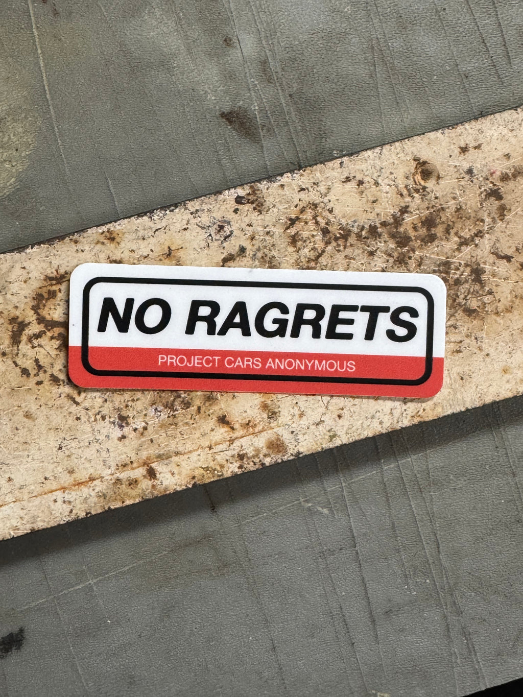 "No Ragrets" sticker